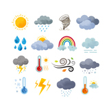Weather Clipart, Transparent PNG, Sun, Cloud, Rainbow, Sno