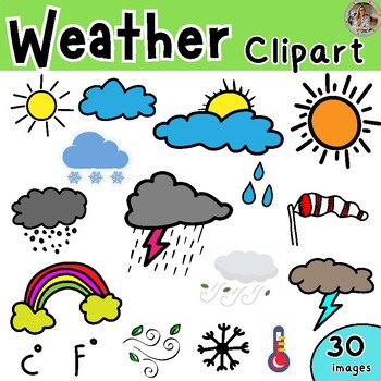 Preview of Weather Clipart - Weather Doodle Icons