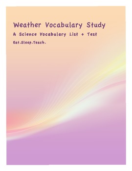 Preview of Weather & Clouds - Vocabulary & Test
