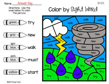 weather color by sight word worksheets seasons morning work by dovie funk