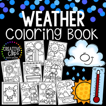 Preview of Weather Coloring Pages {Made by Creative Clips Clipart}