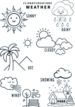 Preview of Weather Coloring Clipart