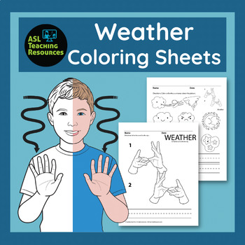 Preview of Weather Coloring Pages - Writing and Coloring - American Sign Language