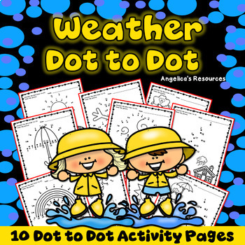 Preview of Weather Connect the Dots Math Worksheets | Dot to Dot Coloring Pages