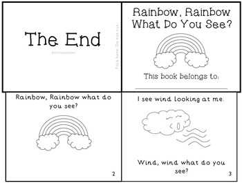 Preview of Weather Emergent Reader Mini-Book "Rainbow, Rainbow What Do You See?"