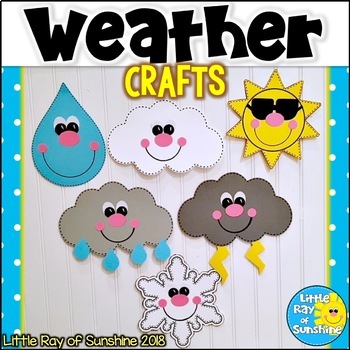 Preview of Weather Crafts Bundle Sun, Rain, Snowflake, Clouds