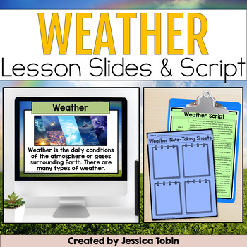 Preview of Weather PowerPoint Slides and Note Taking Graphic Organizers Worksheets