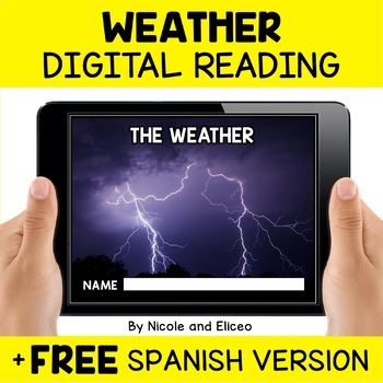 Preview of Digital Weather Reading Comprehension for Google Slides + FREE Spanish