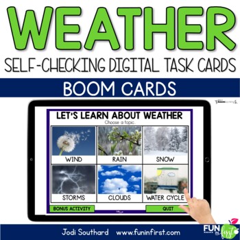 Preview of Weather - Digital Task Cards | Boom Cards | Distance Learning