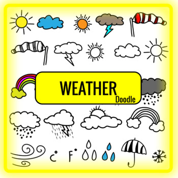 Preview of Weather Doodle Clip Art Set HQ :)