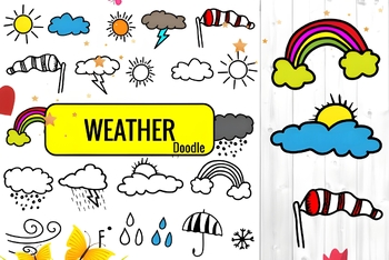 Preview of Weather Doodle Clip Art | weather set of clips is perfect for creating science