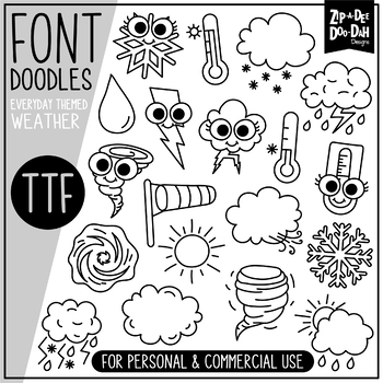 Preview of Weather Doodle Font {Zip-A-Dee-Doo-Dah Designs}