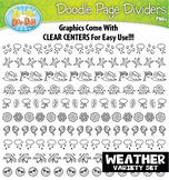 Weather Doodle Page Dividers Clipart {Zip-A-Dee-Doo-Dah Designs}