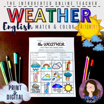 weather vocabulary worksheet teaching resources tpt