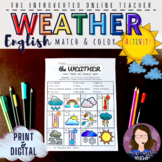 Weather ELA/ESL/EFL Vocabulary Coloring Worksheets