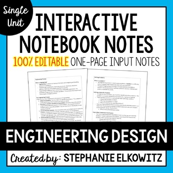 Preview of Engineering Design Editable Notes