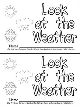 Preview of Weather Emergent Reader for Kindergarten- Science