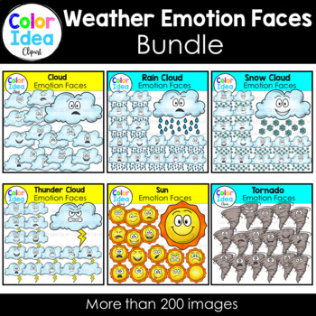 Preview of Weather Emotion Faces Bundle