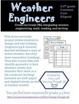 Preview of Weather Engineer Project STEM, Reading, Writing PBL/ Distance Learning