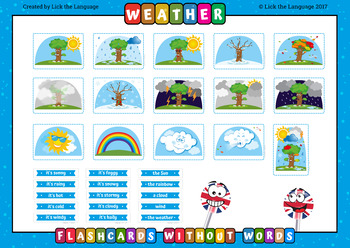 Weather English Flashcards By Lick The Language Tpt