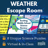 Weather Escape Room - 6th 7th 8th Grade Science Review Activity