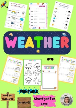 Preview of Weather Exploration Kit: Flashcards & Activity Worksheets for Kindergarten