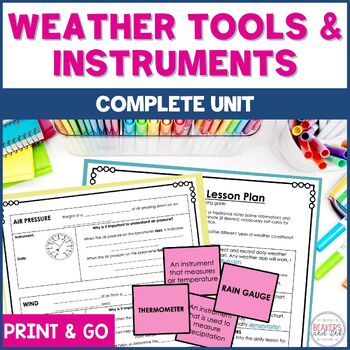 Preview of Weather Tools Activities Lesson|Weather Instruments Worksheet|Weather Factors
