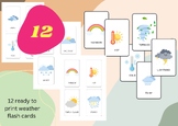 Weather Flash Cards: 12 printable flash cards