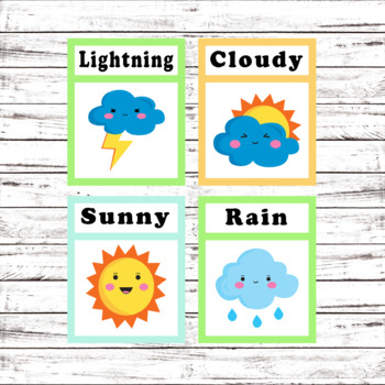 Preview of Weather Flash Cards - Learning Cards