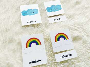 Weather Flashcards, Montessori 3 Part Cards, Toddler Flashcards, Learning  Cards