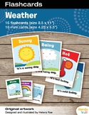 Weather Flashcards / Set of 16 / Printable