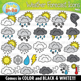 Weather Forecast Icons Clipart Set {Zip-A-Dee-Doo-Dah Designs}