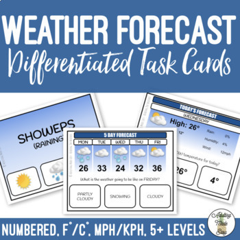 Preview of Weather Forecast Task Cards
