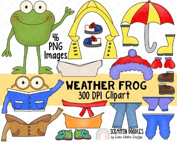 Preview of Weather ClipArt - Frog Dress Up - Seasonal Clothing