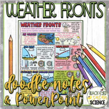 Preview of Weather Fronts Doodle Notes & Quiz + PowerPoint