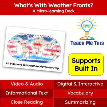 Preview of Weather Fronts Informational Text Reading Passage and Activities