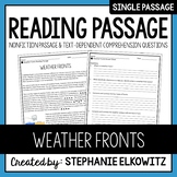 Weather Fronts Reading Passage | Printable & Digital