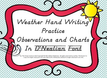Preview of Weather Hand Writing, Observation, and Chart Practice
