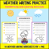 Weather Handwriting & Coloring Practice Sheets! End of Yea