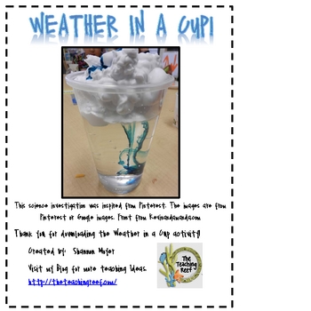 Preview of Weather In A Cup - Water Cycle