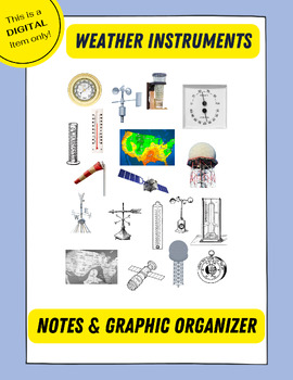 Preview of Weather Instruments & Tools Notes & Graphic Organizer | Printable