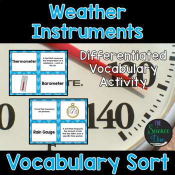 Preview of Weather Instruments Vocabulary Sort