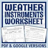 Weather Instruments Worksheet Weather Tools Middle School 