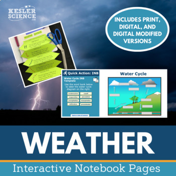 Preview of Weather Interactive Notebook Pages - Print or Digital INB