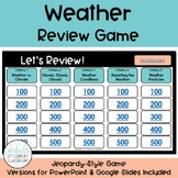 Weather Jeopardy Game - Interactive Review Game (Science SOL 4.4)