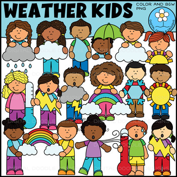 Preview of Weather Kids Clipart