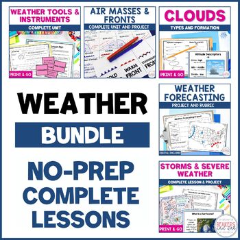 Preview of Weather Lesson Bundle Air Masses, Fronts, Weather Maps, Clouds, Severe Weather