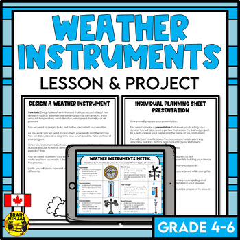 Preview of Weather Instruments Lesson & Activity | Project Based Learning | STEM Challenge