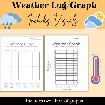 Preview of Weather Log Data Collection and Graphing- with questions!