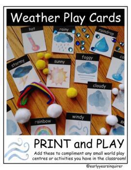 Preview of Weather Loose Parts/Playdough Play Cards